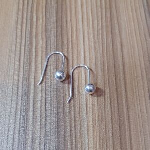 Elegant Silver Ball Drop Earrings
